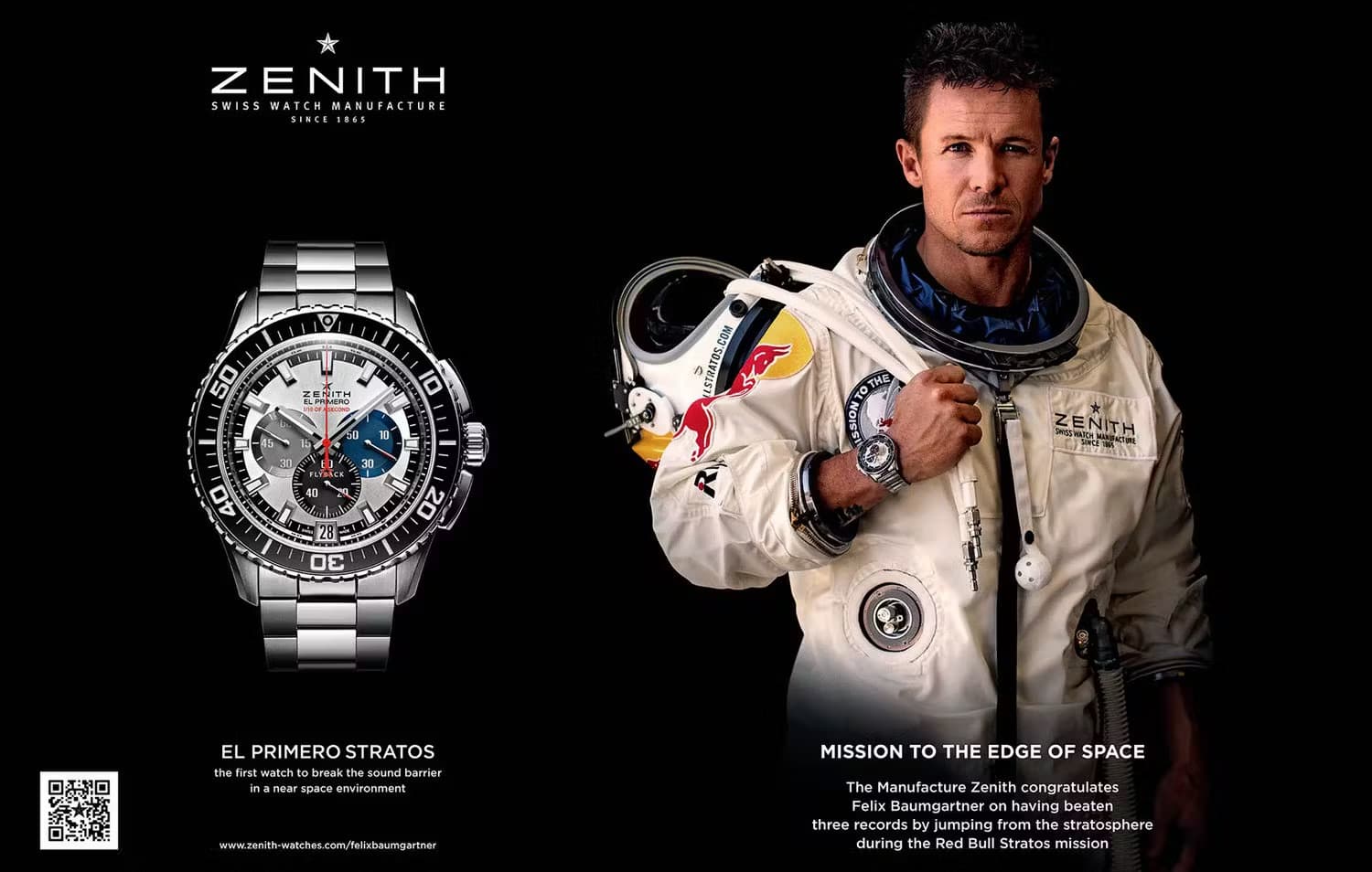 Zenith advert for the El Primero Stratos Flyback