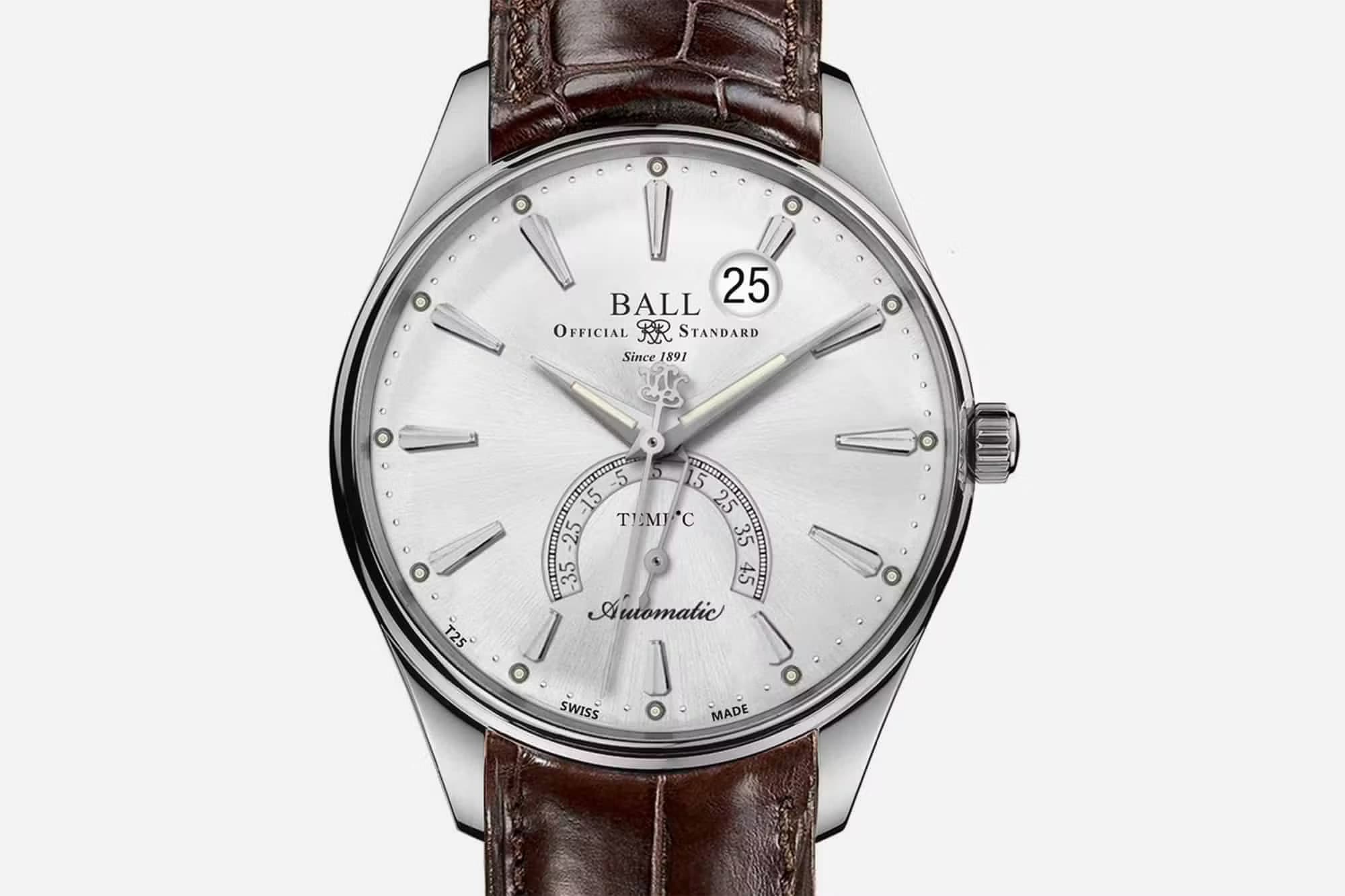 A Ball TMT Watch that includes a Temperature gauge at the six O'clock position.