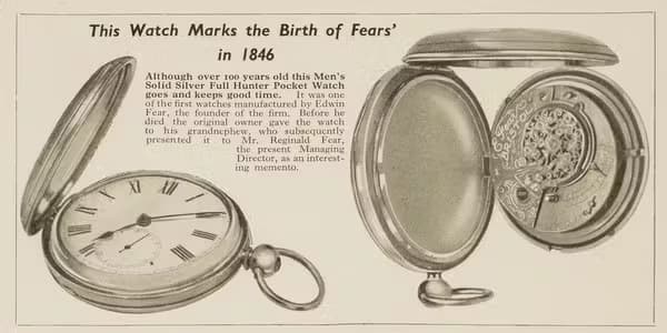 Vintage Advertisement for Fears Pocket Watches