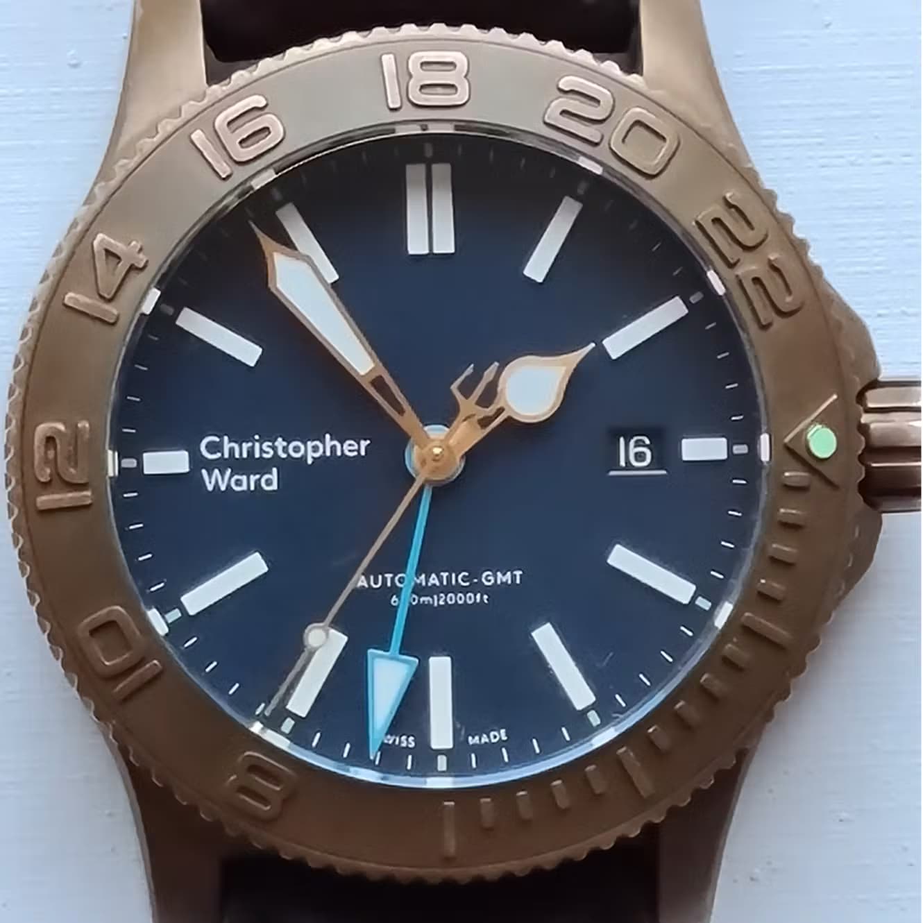 Christopher Ward Trident Bronze Dive Watch, a common type of modern watch